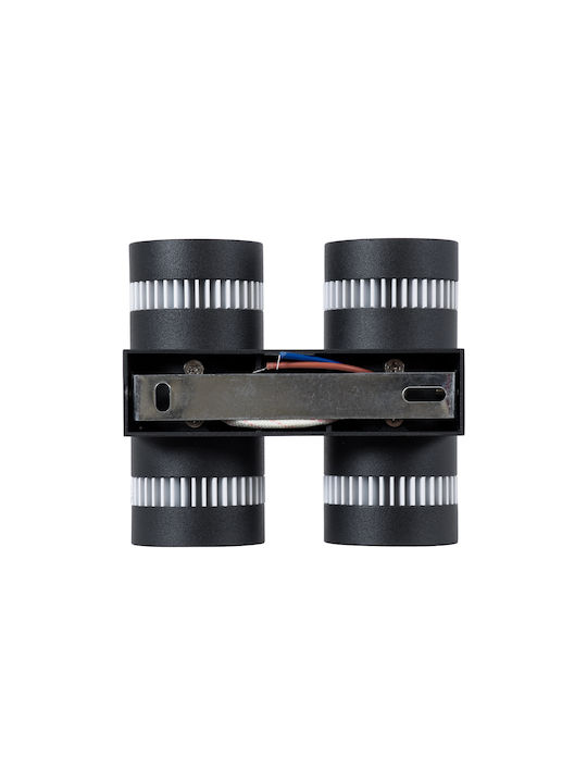 GloboStar Cannonal Wall-Mounted Outdoor Spot LED IP20 20W with Warm White Light Double Beam 12x6.5x11cm