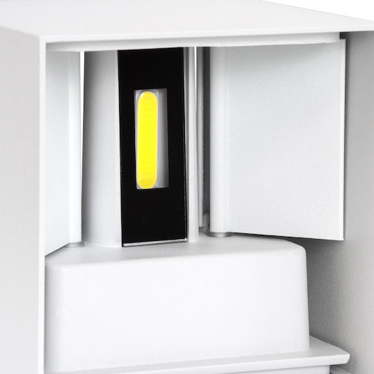 GloboStar Axis-s Wall-Mounted Outdoor Ceiling Lamp LED IP65 10W with Cool White Light Double Beam 10x10x10cm