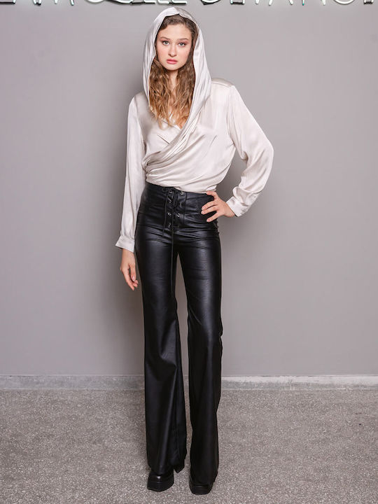 Collectiva Noir Women's Leather Trousers Black