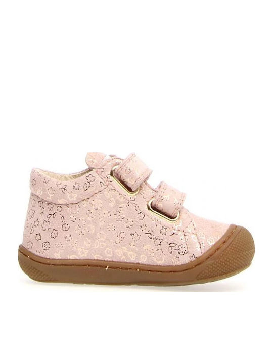 Ghete Copii din Suede cu Velcro Roz