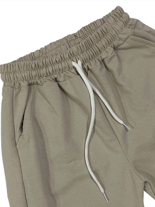 Ustyle Pantaloni de trening pentru femei cu cauciuc Bej