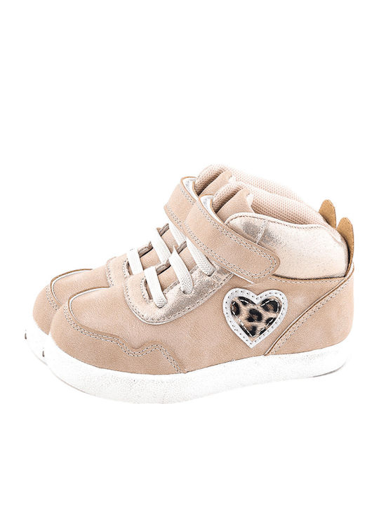 Anatomisch Kinderstiefeletten mit Klettverschluss Gold