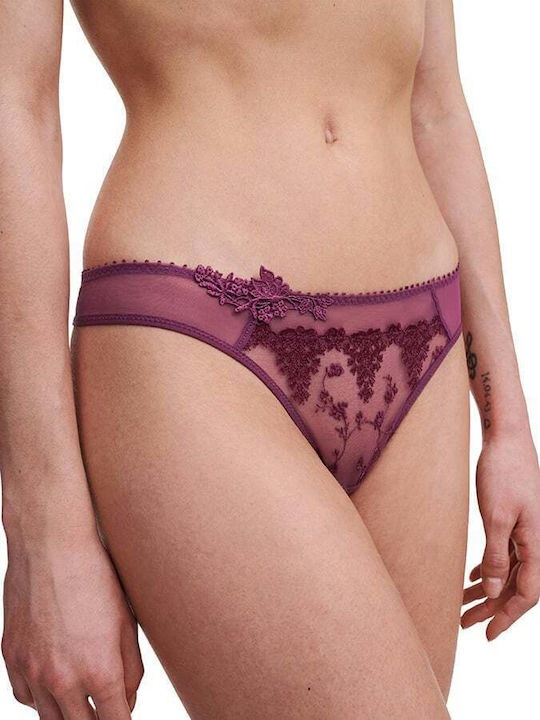 Passionata Women's String with Lace Burgundy