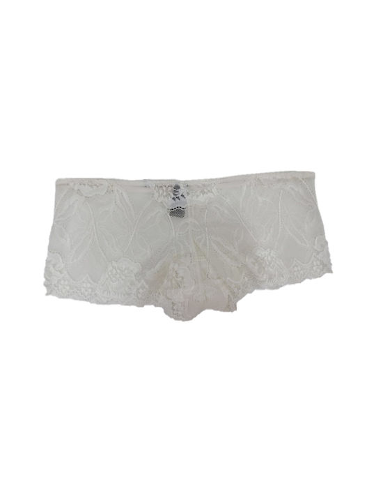 After Eden Cotton Women's Boxer Seamless with Lace White