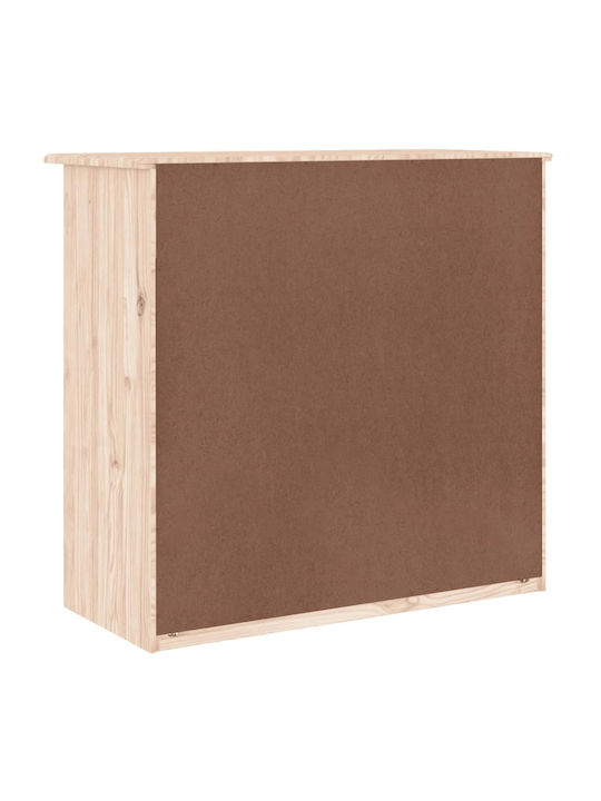 Chest of Drawers of Solid Wood with 5 Drawers Brown 77x35x73cm