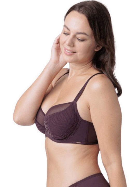 Burgundy Sutien fără căptușeală cu Baloane