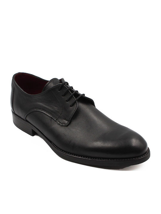 Basic Leder Herren Freizeitschuhe STRIPE Μαύρο