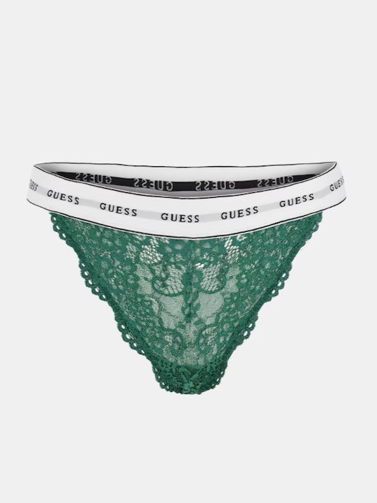 Women's Slip with Lace Green