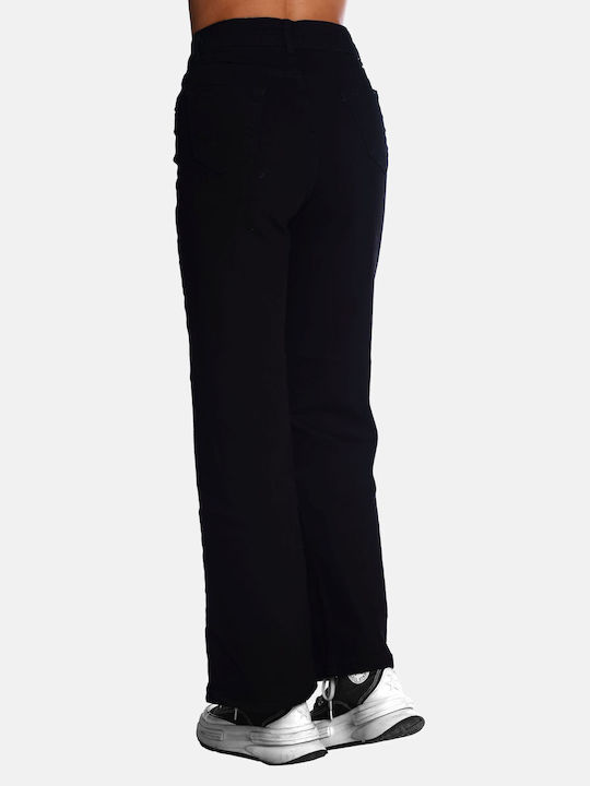 Paco & Co Women's Jean Trousers in Straight Line Black