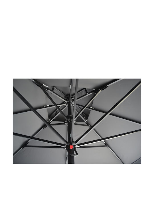 Square Aluminum Garden Parasol Grey 3x4m