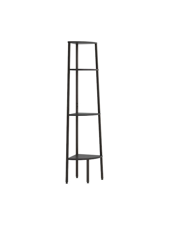 Corner Shelf Floor Black 45.5x31.5x150cm