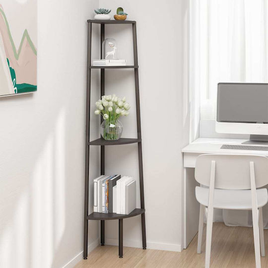 Eckbibliothek Schwarz 45.5x31.5x150cm