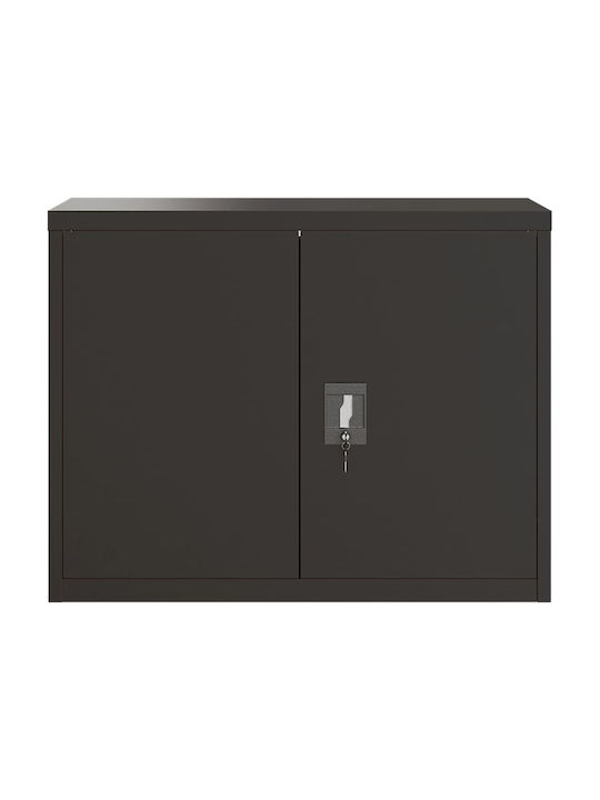 Cabinet de Birou Metalic Negru 90x40x70cm