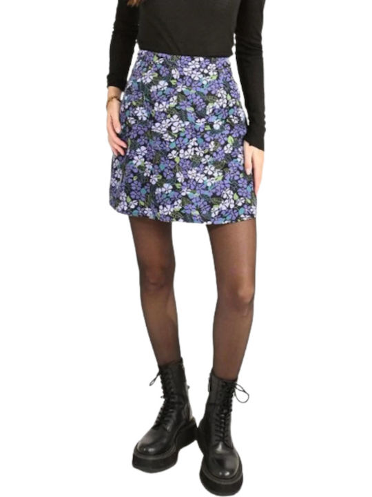 Mini Φούστα Floral Μωβ