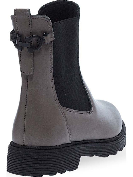 Leather Women's Chelsea Boots Gray