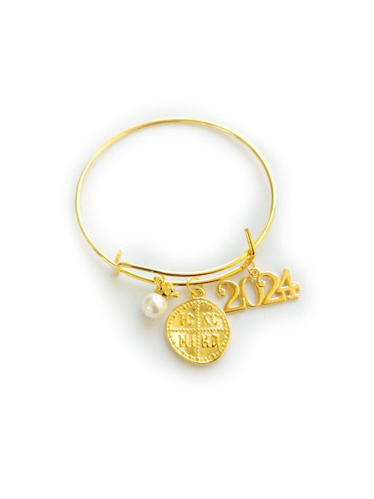 Thes Kordelaki Bracelet Set Lucky Charm Handcuffs with design Istanbul Gold Plated with Pearls