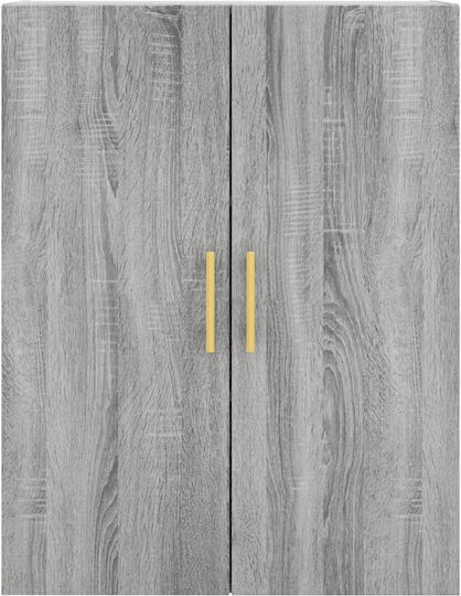 Living Room Display Cabinet Made of Grey Particle Board 69.5x34x180cm