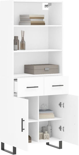 Weißes Bücherregal 69,5x34x180cm