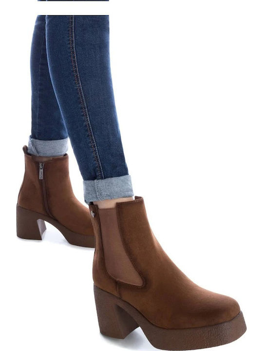 Wildleder Stiefeletten Damen Braun