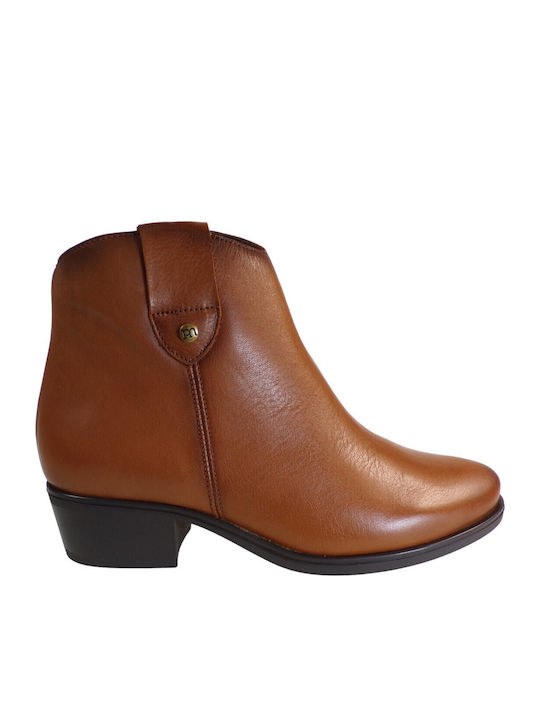 Leder Stiefeletten Damen Tabac Braun