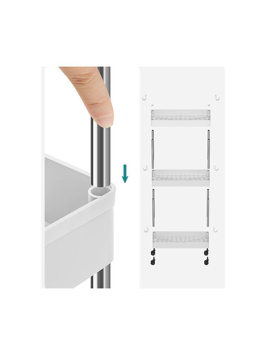 Songmics Ράφι / Βάση Οργάνωσης Πλαστικό 42x13.5x60εκ. Λευκό