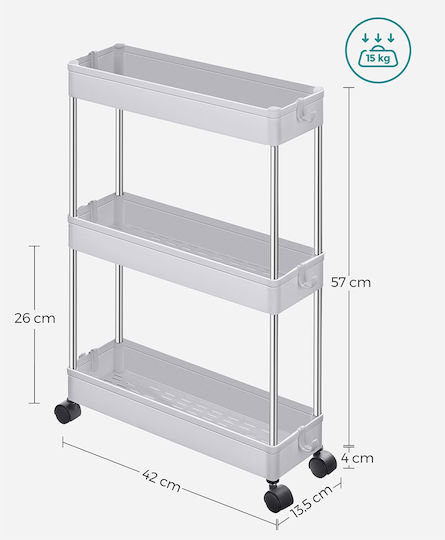 Songmics Ράφι / Βάση Οργάνωσης Πλαστικό 42x13.5x60εκ. Λευκό