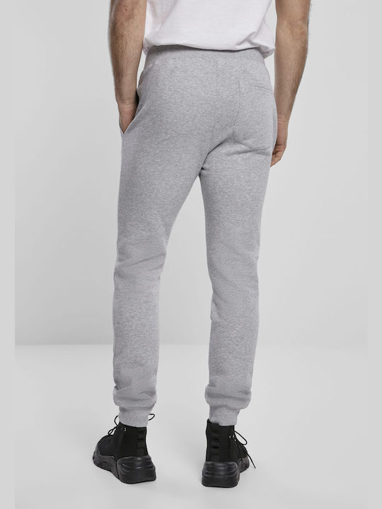 Urban Classics Men's Fleece Sweatpants with Rubber Gray