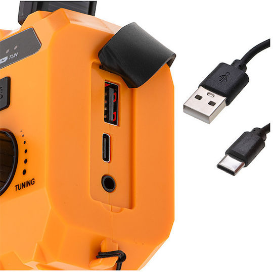 Adler AD-1197 Tragbares Radio Solar mit USB Orange