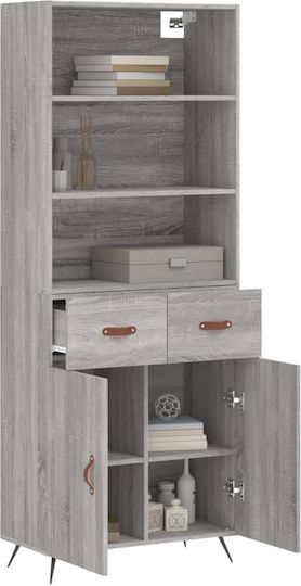Wohnzimmer Nische aus Spanplatte Grau 69.5x34x180cm