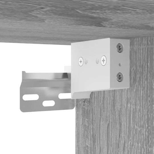 Wohnzimmer Nische aus Spanplatte Grau 69.5x34x180cm