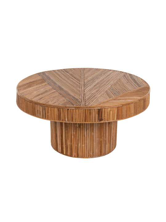 Masă Laterală Rotundă Din Bambus Natural L51xL51xÎ50cm