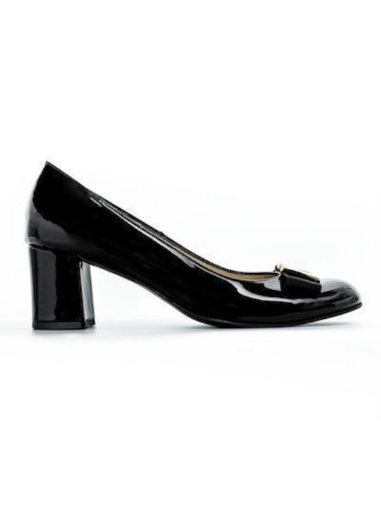 Politis shoes Anatomic Patent Leather Black Medium Heels