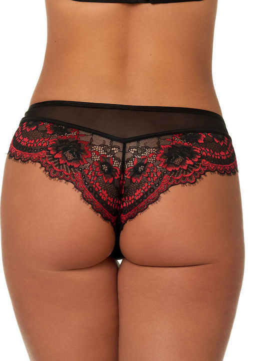 Women's Slip Seamless with Lace Red
