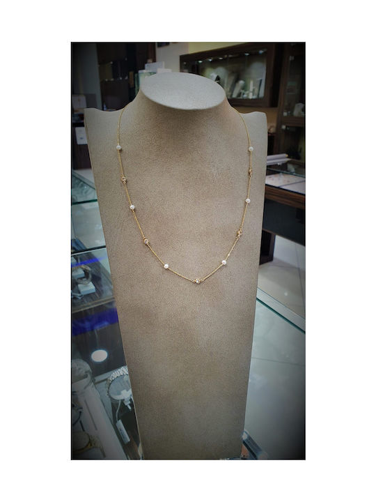 Papadopoulos Gold Necklace from Gold 14K with Zircon