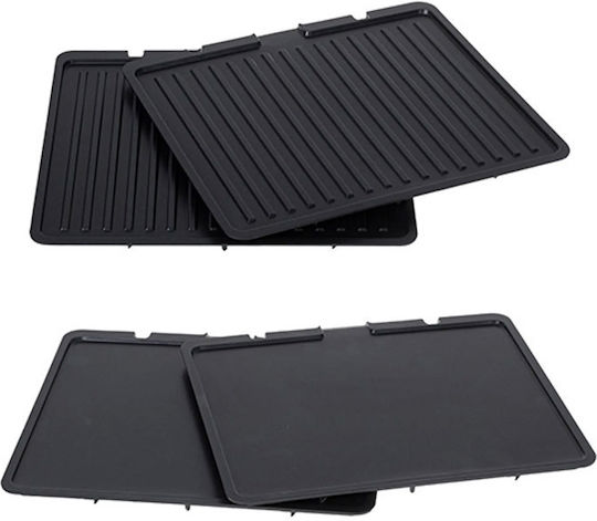 Adler Tabletop Electric Grill Smooth and Ribbed Plate 3000W with Adjustable Thermostat 29cmx26cmcm