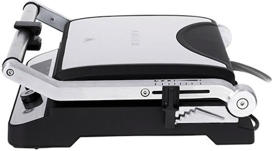Adler Tabletop Electric Grill Smooth and Ribbed Plate 3000W with Adjustable Thermostat 29cmx26cmcm