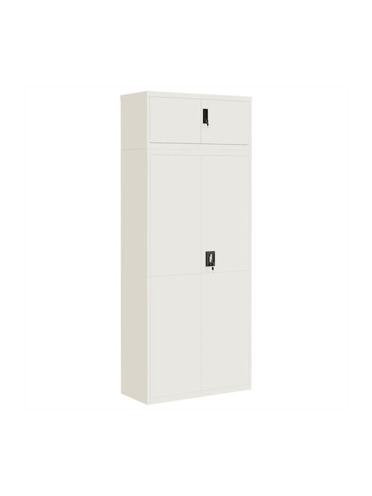 În picioare pe podea de Birou Metalică cu încuietoare Alb 90x40x220cm