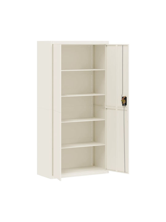În picioare pe podea de Birou Metalică cu încuietoare Alb 90x40x220cm