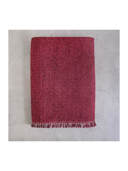 Rythmos Avida Sesselüberwurf Zwei Seiten Chenille 180x160cm Burgundisch
