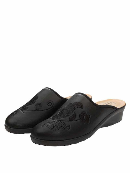 Le Soft Synthetic Leather Women's Slippers Black