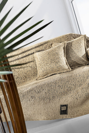 Guy Laroche Four-Seater Sofa Throw 2 Sides Matis 180x350cm Beige
