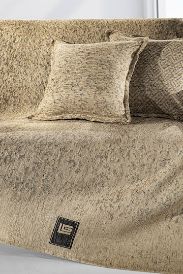 Guy Laroche Four-Seater Sofa Throw 2 Sides Matis 180x350cm Beige