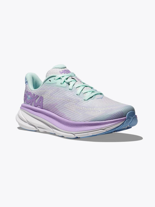Clifton 9 Kids Sports Shoes Running with Laces Purple