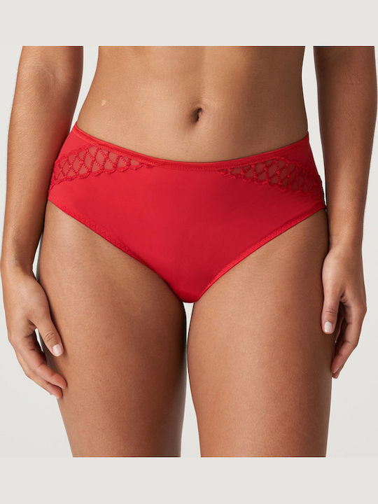 Primadonna Lace Underwear Set with Bra & Slip Red