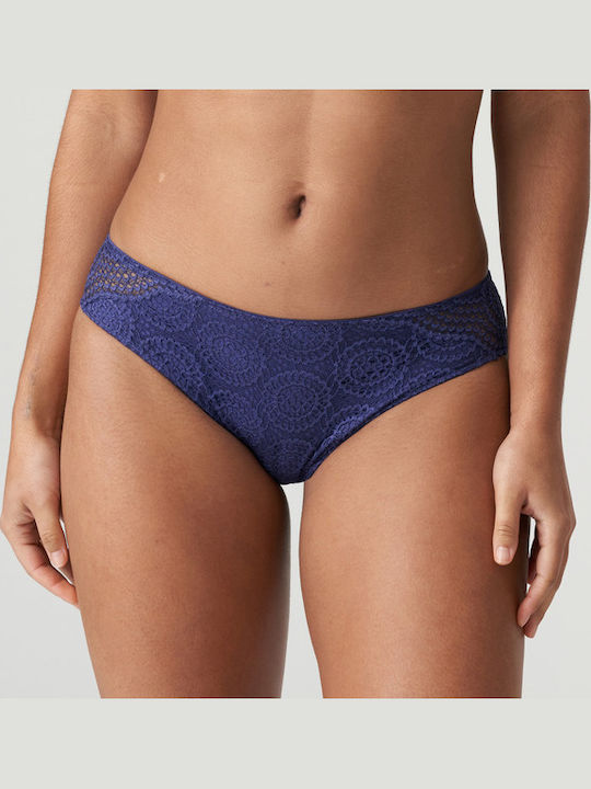 Primadonna Lace Underwear Set with Bra & Slip Blue