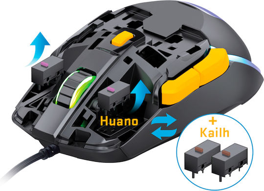 Yenkee Modular YMS 3600 RGB Gaming Ποντίκι 12400 DPI Γκρι