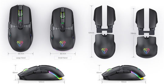 Yenkee Modular YMS 3600 RGB Gaming Ποντίκι 12400 DPI Γκρι