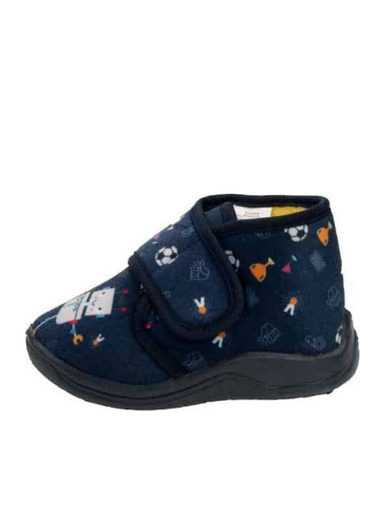 Kinderhausschuhe Stiefel Blau