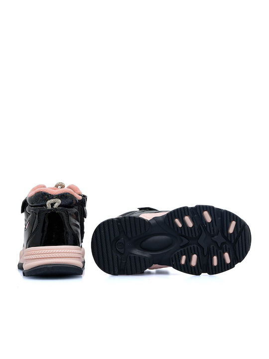 Παιδικά Sneakers High με Σκρατς Μαύρα