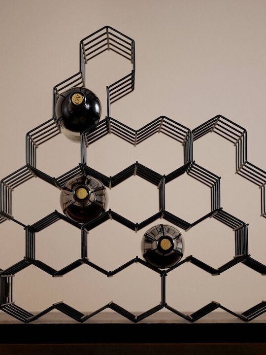 Zone Denmark Rocks Freistehend Flaschenhalter Metallisch für 5 Flaschen Schwarz 28.8x22.8x11.4εκ.